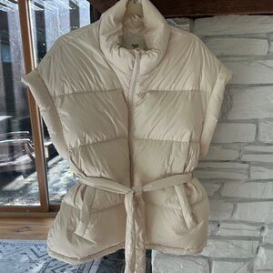 Frankie Shop belted cloud sleeveless puffer vest.